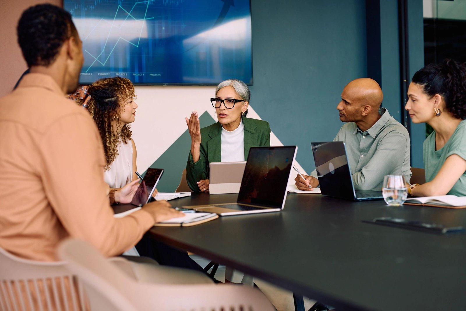 Business team collaborating on digital transformation strategy